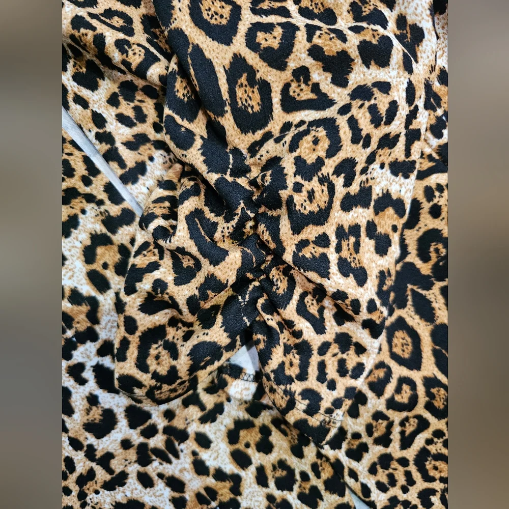 ZENOBIA Leopard Print Open Front Cardigan - Picture 4 of 5